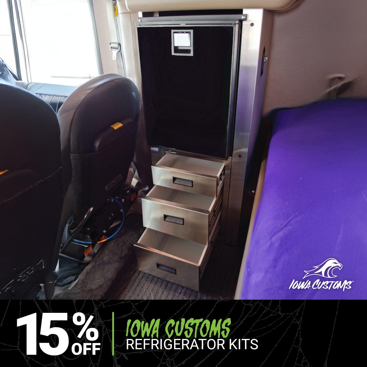 4StateTrucks's tweet photo. Nobody likes a hangry driver! 🍎🥤
Stay stocked with an Iowa Customs Refrigerator Kit- they're 15% OFF this month:
https://t.co/61DdAwlIGp
Ends 10/31 11:59 p.m. cst
#4StateTrucks #ChromeShopMafia #semitrucks #trucking #bigrig #cdldriver #trucker #diesel #iowacustoms #frigekit https://t.co/AKJkczL4zA