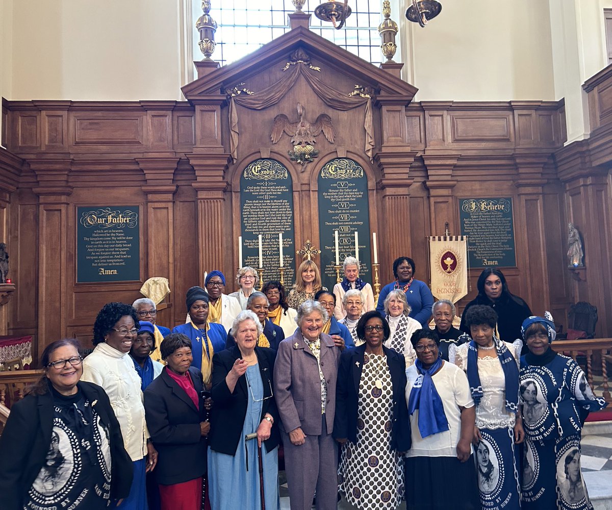ArchdeaconLuke's tweet photo. Today here @bythewardrobe we were delighted to host the commissioning by @bishopSarahM of Pauline Mcalla as the new Diocesan @dioceseoflondon President @MothersUnion https://t.co/nGOIZuhsXO