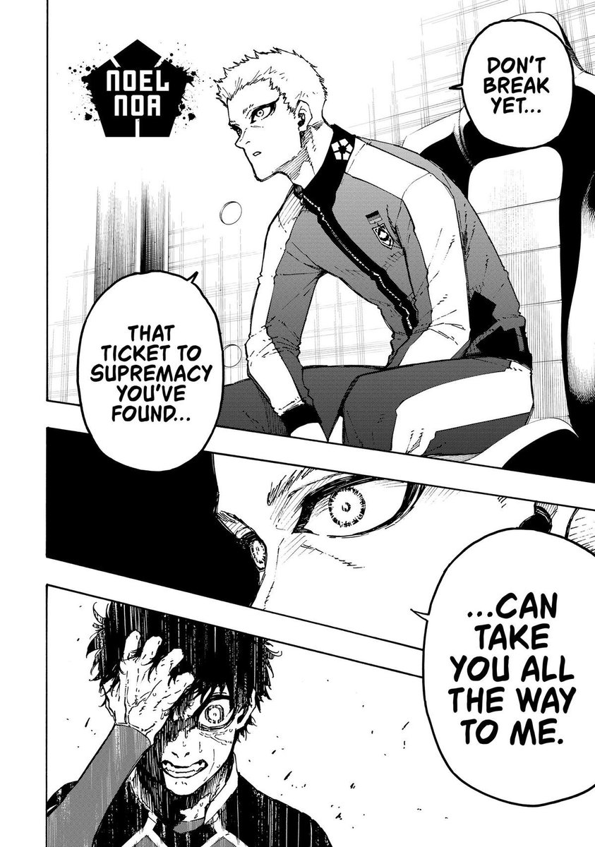 Kaiserx101's tweet photo. I see no reason why noa would take advantage of isagi to awaken kaiser.
Noa himself recognized isagi's potential, and even snuffy did.
it would be wiser for him to have two rivals rather than one
incomprehensible.
#BL278 https://t.co/iPoVPl4rWy