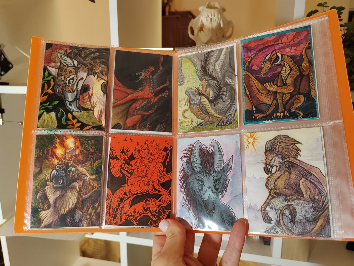 chickenzaur's tweet photo. That's why I love ATC (Art Trade Cards) so much!
Each of these cards is drawn with traditional art materials by different artists. I love each of them dearly! ^V^
My dream is to fill this collection album completely. And then start a new one! 😈 https://t.co/ZRGB5OXMsy