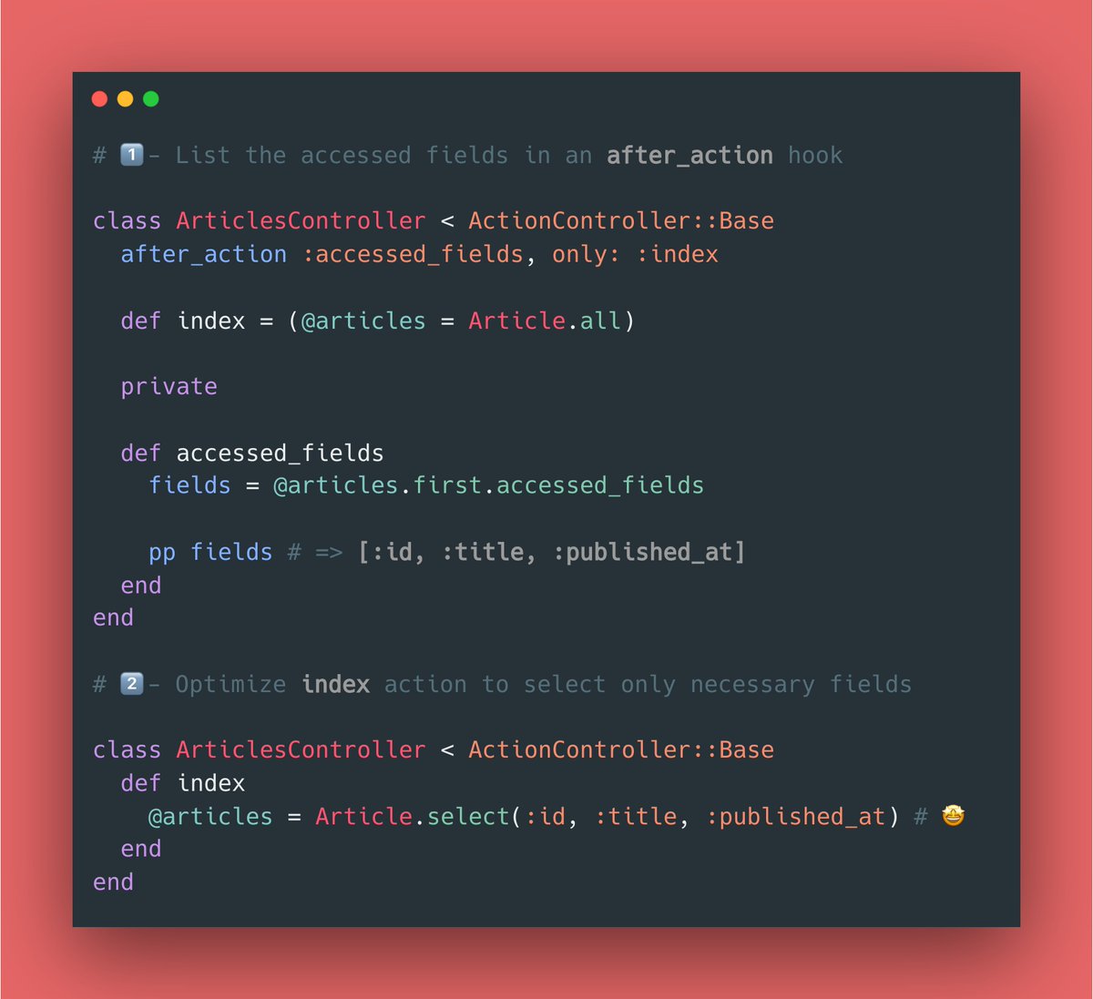RubyCademy's tweet photo. Thank you, @rails! π π€©
#rubyonrails #activerecord #actioncontroller https://t.co/wIx3SJCfEN