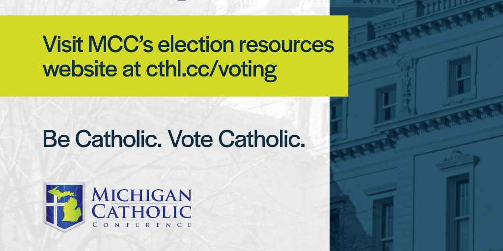 MICatholicConf's tweet image. While we hope our election site is helpful, the MI Voter Information Center is a one-stop shop for voting in MI.

Link to the Voter Information Center: mvic.sos.state.mi.us
Link to our site: cthl.cc/voting

#FaithfulCitizenship #Election2024 #BeCatholicVoteCatholic