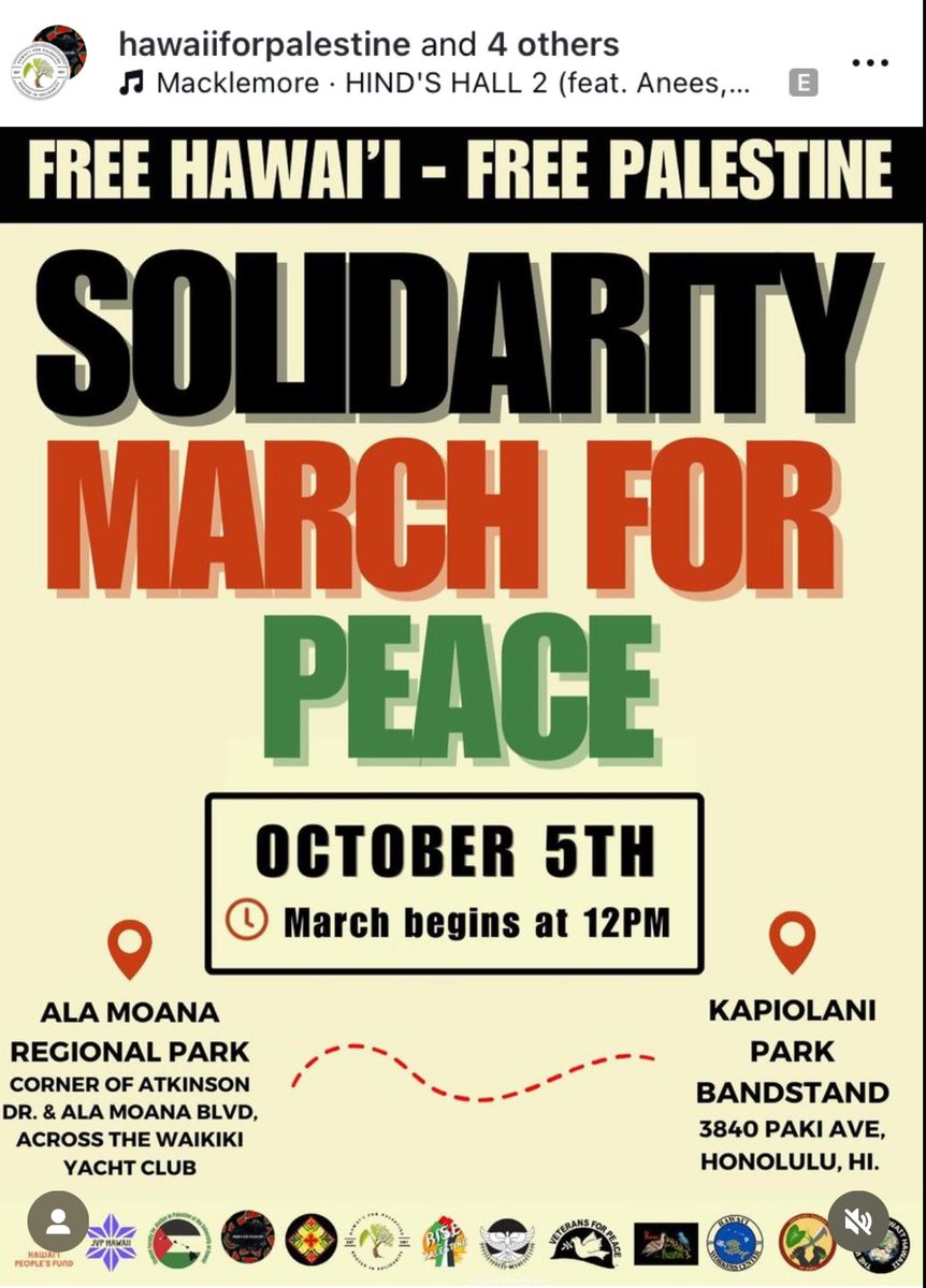 TiLovesLiz's tweet photo. Solidarity March for Peace - Today (Oct 5th) at 12 noon, Ala Moana Regional Park. https://t.co/jBUSF9v8U4