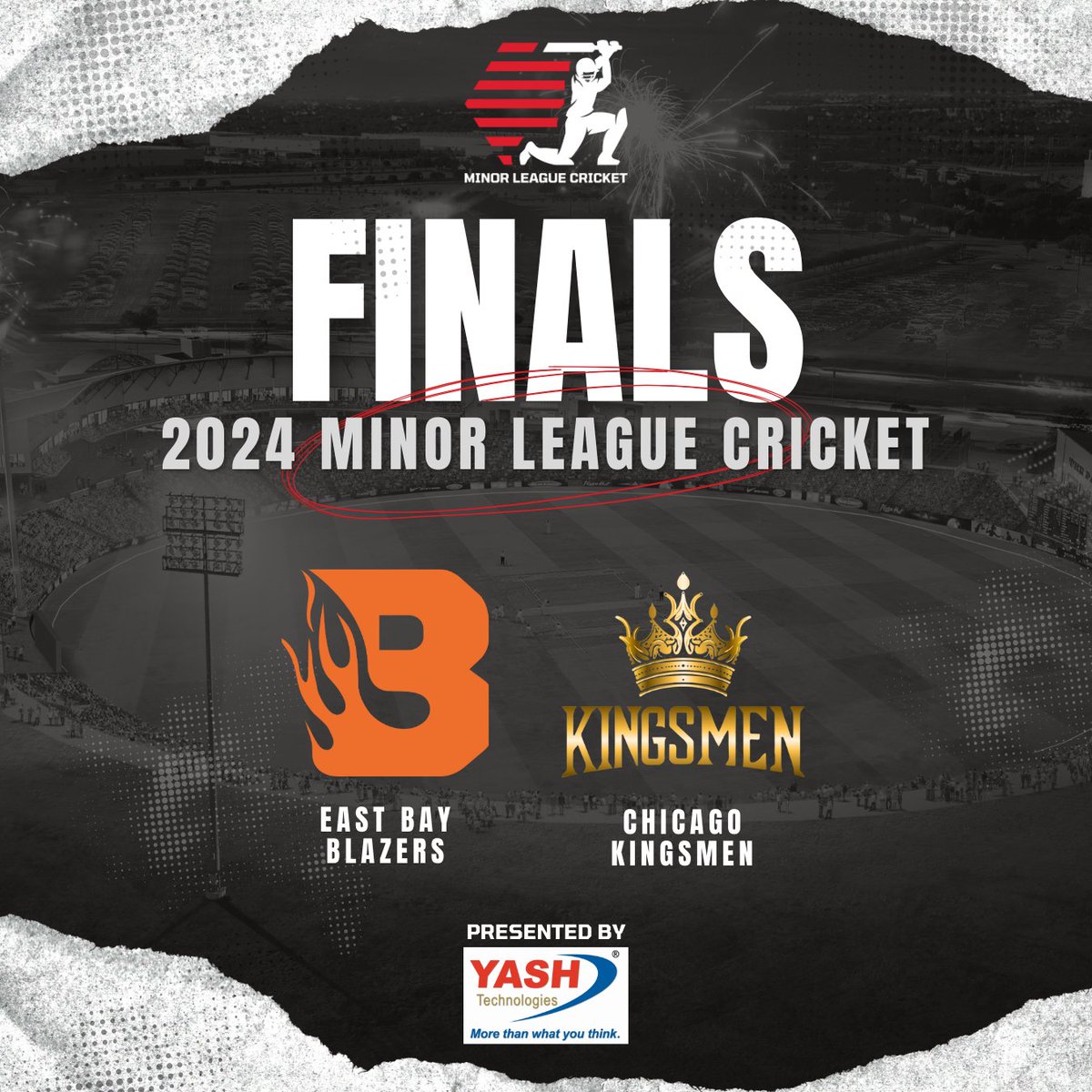 🚨 East Bay Blazers and Chicago Kingsmen are both vying for their first-ever championship!!! Don't miss it tomorrow at 6:30pm CT on Willow.tv 🇺🇸 🏏 🏆 

#MiLC2024 | <a href="/YASH_Tech/">YASH Technologies</a>
