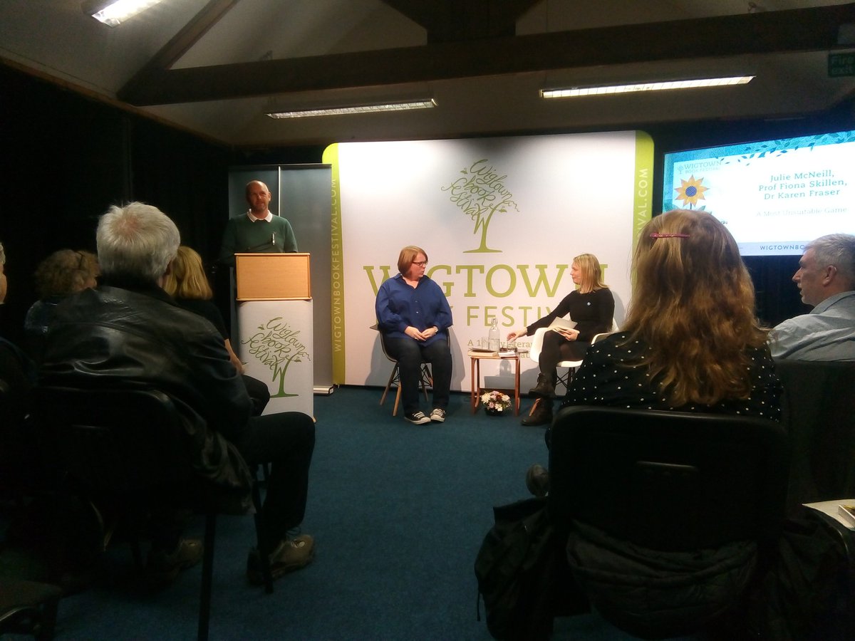 toad68's tweet image. A lively event at the Wigtown Book Festival for the launch of 'A Most Unsuitable Game' with poetry readings and history..