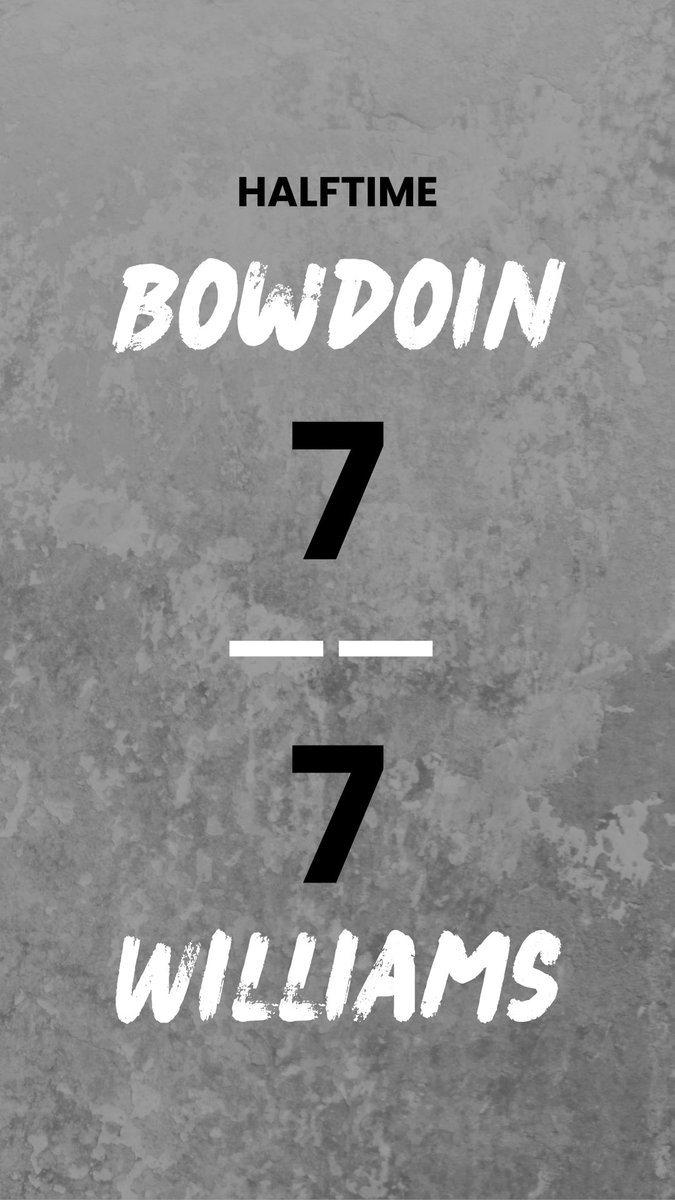 BowdoinFB's tweet image. The halftime score