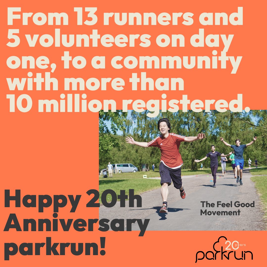 Two decades of parkrun and still growing strong 🤩 

#TheFeelGoodMovement