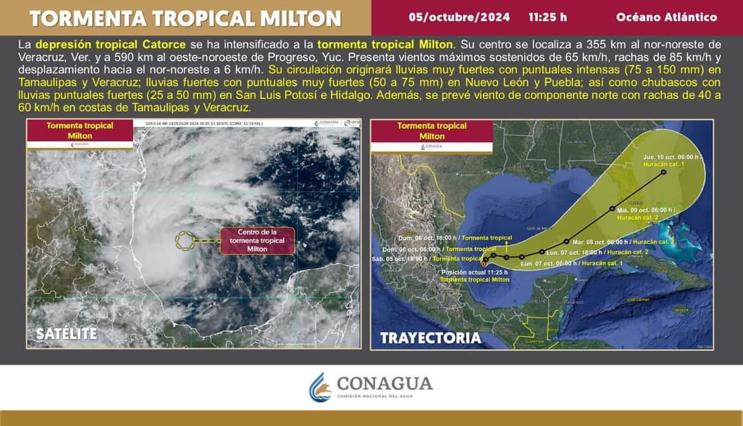 PCivilCancun's tweet image. ⚠️🔵 AVISO METEOROLÓGICO. 

 #AlertaAzul 
Debido al acercamiento de la Tormenta Tropical Milton a nuestras costas, la zona norte de #QuintanaRoo entra en aleta azul de acercamiento. 
#PeligroMínimo para Benito Juárez 
1/3