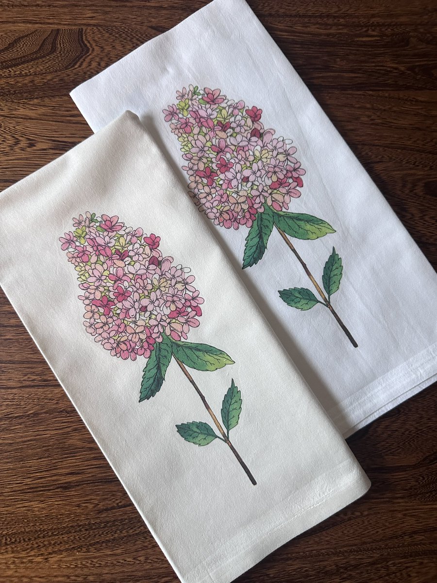 kingarooart's tweet image. #teatowel #limelight #hydrangeaflower