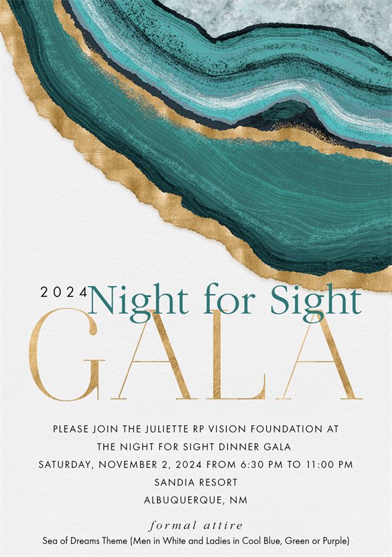 Night for Sight dinner gala with Shelly Ribando as emcee along with Josh Melendez. Help us raise funds for the visually impaired. Award ceremony, dinner, DJ and Dancing. Sandia Resort. 630 pm on Saturday. Nov. 2nd Black-tie event. Men in white. Ladies in cool colors. <a href="/ShellyKOAT/">ShellyRibando</a>