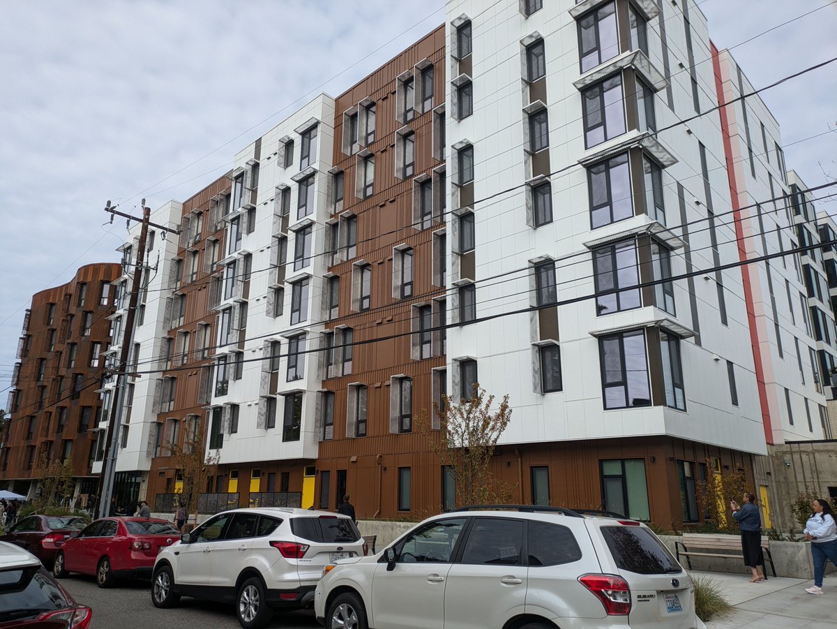 rainierbeach's tweet photo. At the Grand Opening of Africatown Plaza, a landmark development in Seattle’s Central District. I remember stewarding the Central Area Neighborhood Plan in the mid 1990's and anticipating this. Didn't anticipate the level of displacement though. Well done Africatown, Seattle, WA https://t.co/YHsi5VPRSV