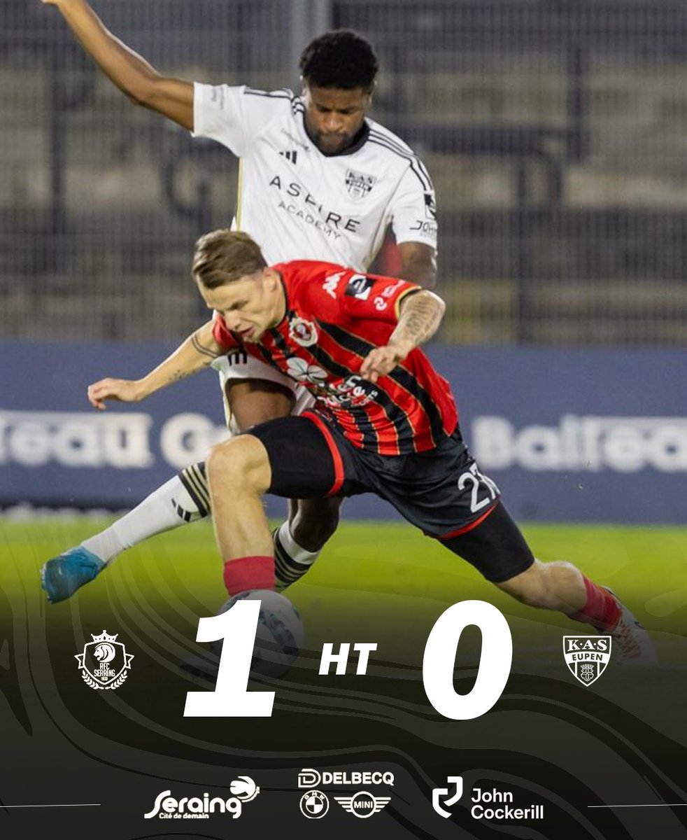 RfcSeraing167's tweet photo. 🔴⚫️ [HT] 1-0 : Fin de la première période ! Nos Métallos sont bien rentrés dans leur rencontre et rentrent aux vestiaires avec un avantage d'un but ! On ne lâche rien !

#SEREUP https://t.co/KVPSmzWvTK