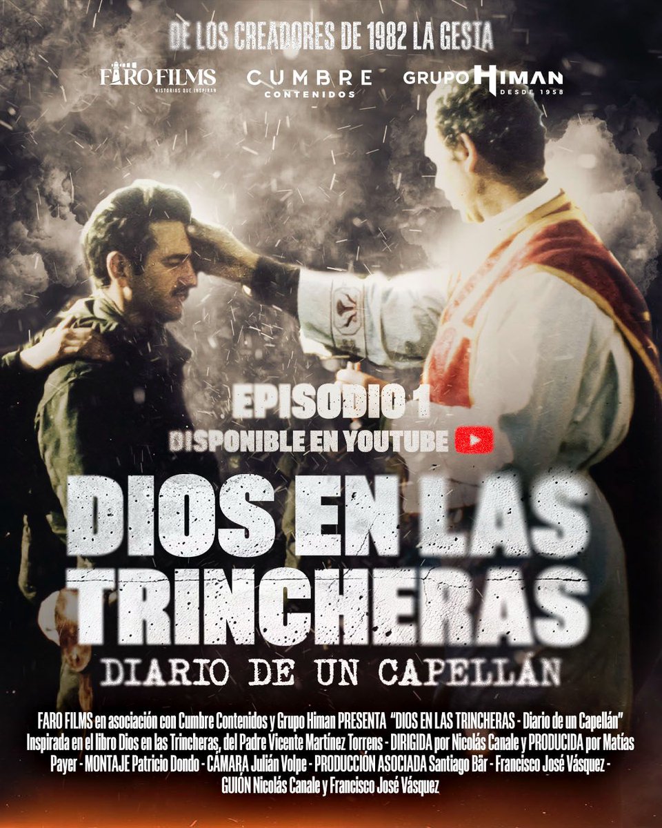 Desde anoche ya está disponible el Ep.1 de DIOS EN LAS TRINCHERAS  youtu.be/RP2j47Wk76w?si…
Se agradece difusión!! 🇦🇷🇦🇷🇦🇷