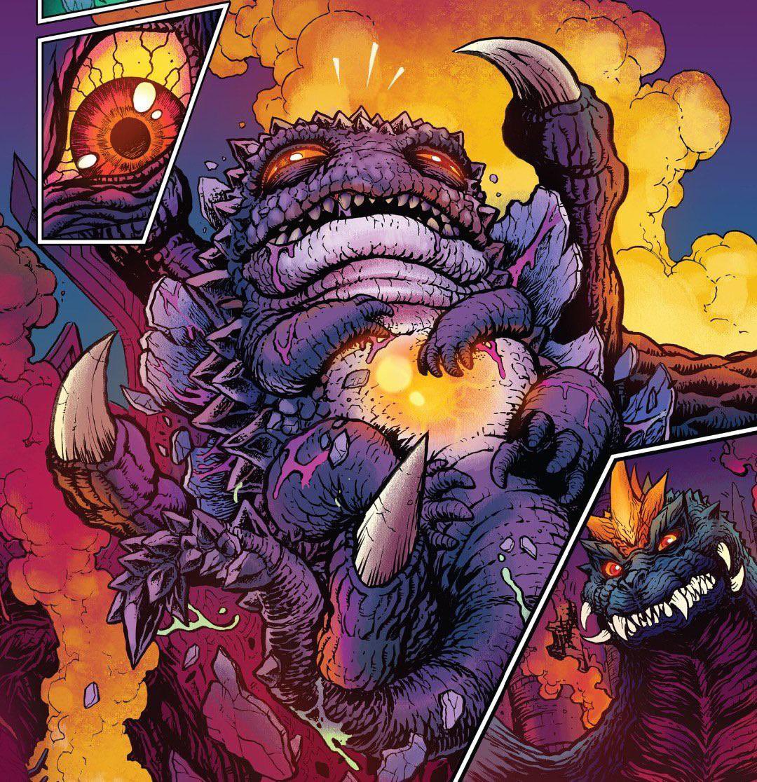 Based_SpaceGoji's tweet photo. Space Godzilla’s reaction to his child I swear lol. https://t.co/HSA1xEOtnc