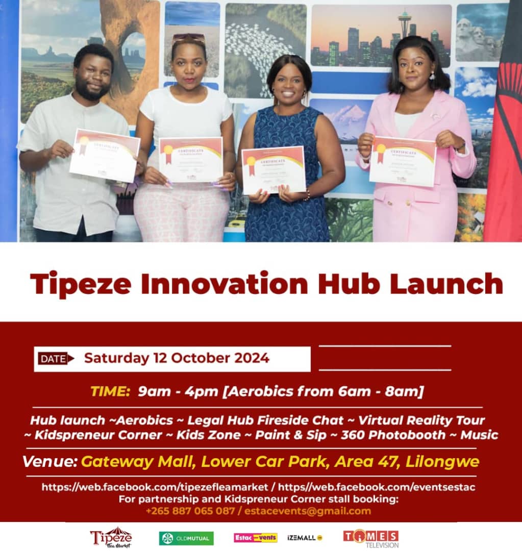 Tipeze Innovation Hub Launch, Saturday 12 October 2024 at Gateway Mall, Lower Car Park, Lilongwe.