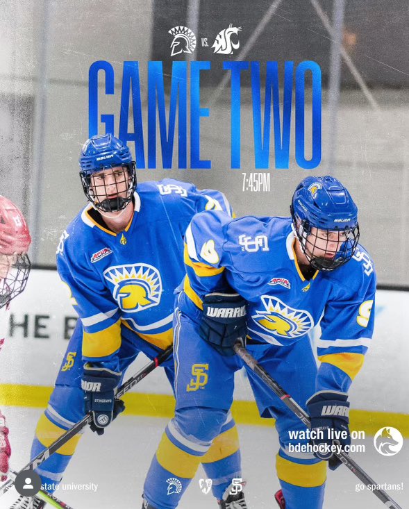 Great shot of my twin grandkids.  Good luck <a href="/SJSUHockey/">Spartan Hockey</a> . Keep up the win streak!