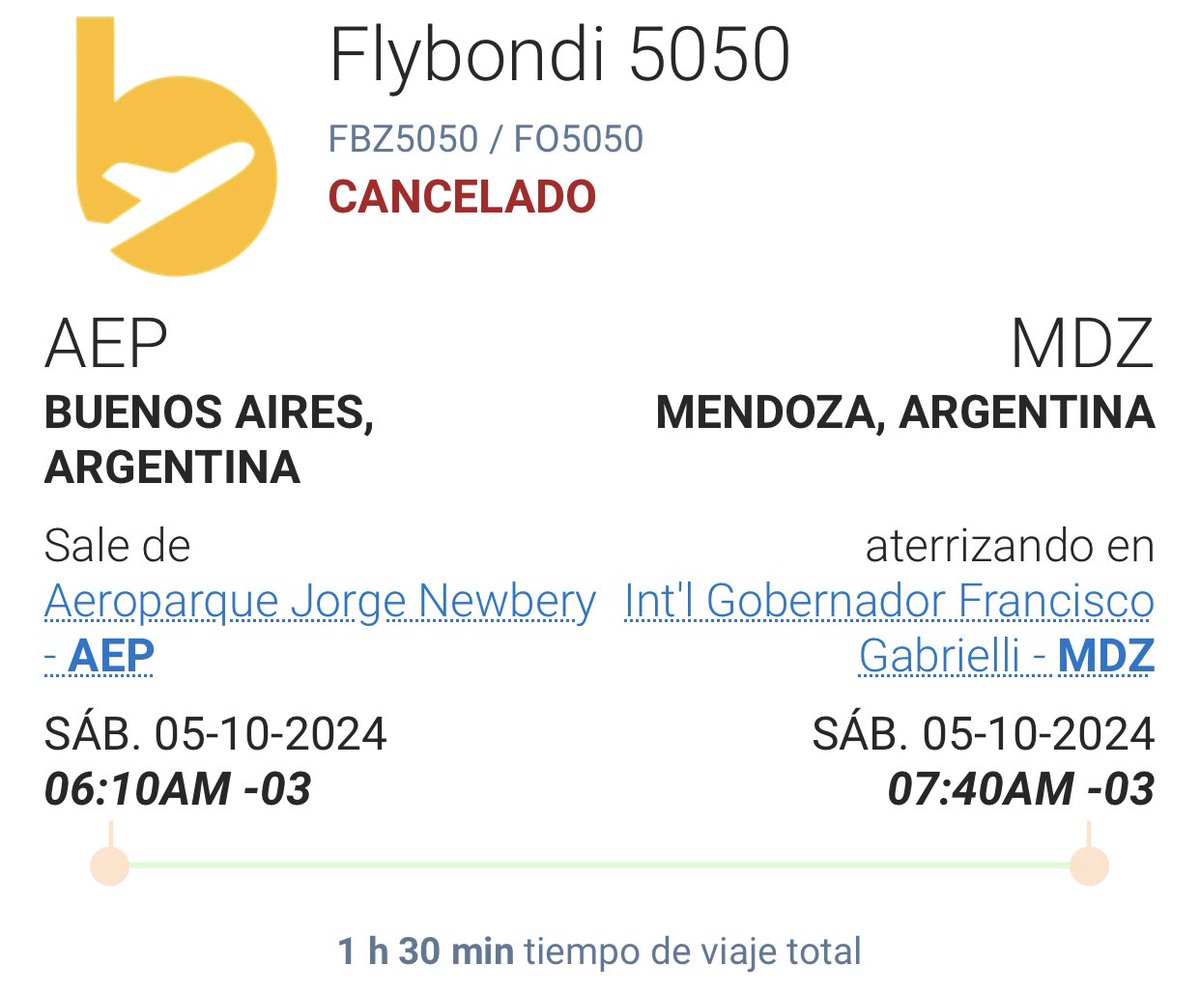 GDoggBA's tweet photo. Cancelaciones de Flybondi de este sábado:

FO5238/9 Bariloche - CANCELADO
FO5500/1 Comodoro Rivadavia - CANCELADO
FO5018/9 Córdoba - CANCELADO
FO5050/1 Mendoza - CANCELADO
FO5120/1 Posadas - CANCELADO
FO5160/1 Salta - CANCELADO https://t.co/bsCx97Y6sv