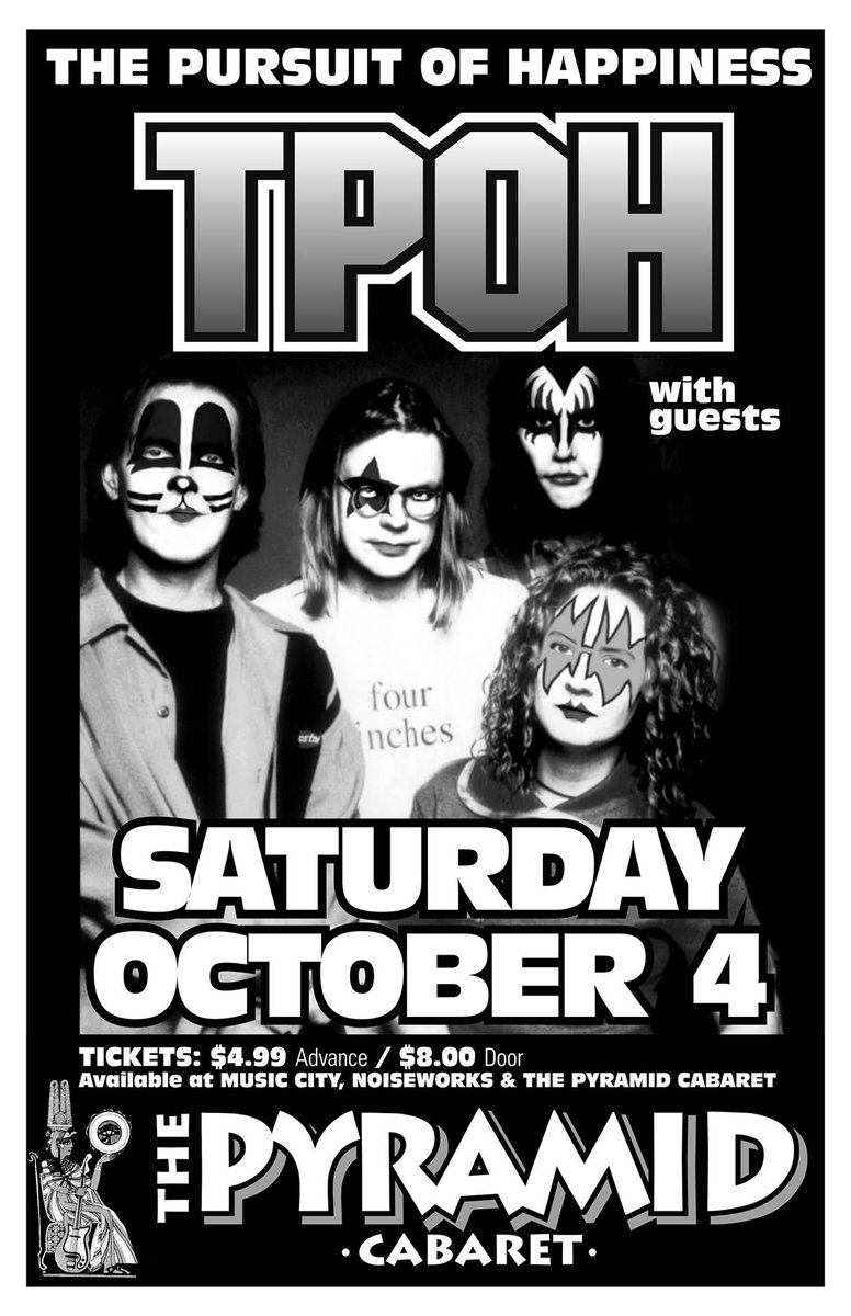 Rave & Drool: '90s 🇨🇦 Podcast (@ravedrool) on Twitter photo Flashback to October 4, 1997
<a href="/TPOHBand/">The Pursuit Of Happiness</a>
 
<a href="/pyramidcabaret/">Pyramid Cabaret</a> 
K. Flashback to October 4, 1997
<a href="/TPOHBand/">The Pursuit Of Happiness</a>
 
<a href="/pyramidcabaret/">Pyramid Cabaret</a> 
K.