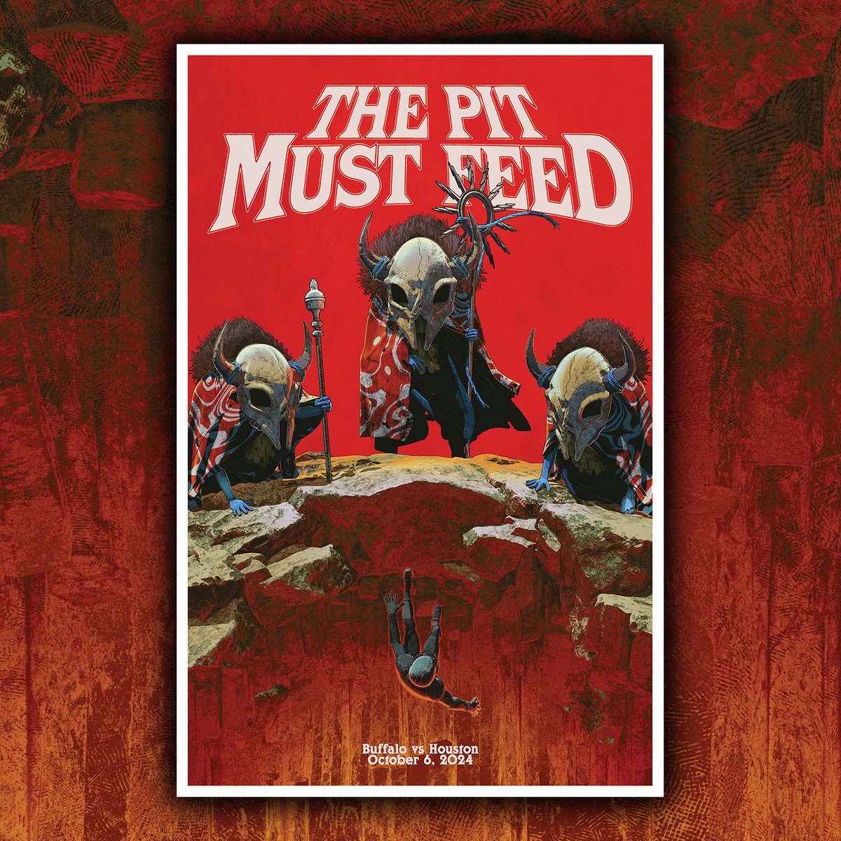 lefternco's tweet image. “THE PIT MUST FEED”
by Dylan Goodsell

#BUFvsHOU | #Bills | #Texans 
#BillsMafia  | #HTownMade 

stamped &amp;amp; numbered prints available until tomorrow 👉 leftern.co/products?fbcli…