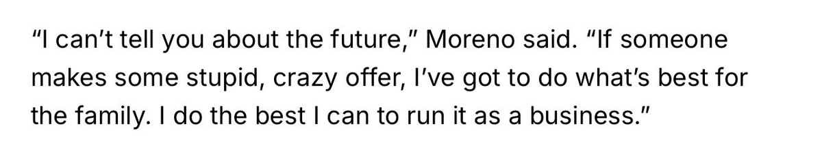 BeyondTheHalo's tweet image. In an interview with the OC Register Arte Moreno “reiterated that he has no immediate plans to sell the team.”

Unless “someone makes some stupid, crazy offer.”

SAVE US PLEASE, SOMEONE.

ocregister.com/2024/10/05/ang…