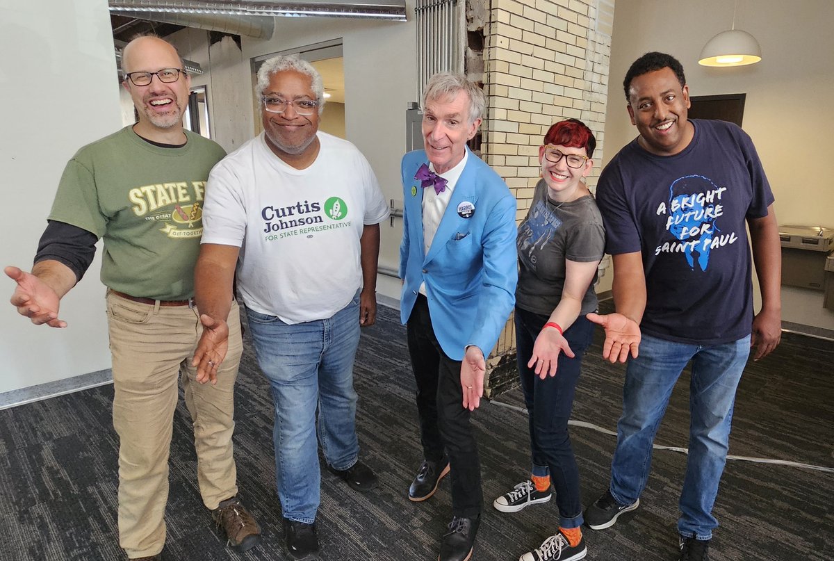 curtisformn (@curtisformn) on Twitter photo The one and only Bill Nye stopped by to remind us what we are fighting for, and when we fight, we win!
#KamalaHarris
<a href="/davepinto/">Dave Pinto</a> <a href="/curtisformn/">curtisformn</a> <a href="/BillNye/">Bill Nye</a> <a href="/SandraFeistMN/">Sandra Feist</a> <a href="/samakabforhouse/">Rep. Samakab Hussein</a> <a href="/mnhouseDFL/">Minnesota House DFL</a> #NerdCaucus #mnleg <a href="/indivisible_nmh/">Indivisible North Metro</a> <a href="/KamalaForMN/">Kamala for Minnesota</a> The one and only Bill Nye stopped by to remind us what we are fighting for, and when we fight, we win!
#KamalaHarris
<a href="/davepinto/">Dave Pinto</a> <a href="/curtisformn/">curtisformn</a> <a href="/BillNye/">Bill Nye</a> <a href="/SandraFeistMN/">Sandra Feist</a> <a href="/samakabforhouse/">Rep. Samakab Hussein</a> <a href="/mnhouseDFL/">Minnesota House DFL</a> #NerdCaucus #mnleg <a href="/indivisible_nmh/">Indivisible North Metro</a> <a href="/KamalaForMN/">Kamala for Minnesota</a>
