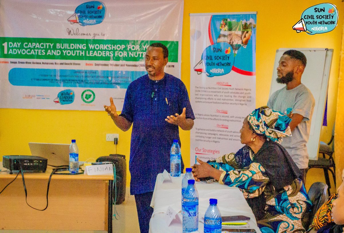 Work hard, stay committed, and know that you have our full support in the fight against malnutrition. Together, we can make a lasting impact on Nigeria's future." – <a href="/SMekudi/">Sodangi Chindo Adam</a> Chairman of <a href="/CS_SUNN/">SUN CSA-Nigeria</a> Steering Committee, during the 1-day capacity building workshop for youth advocates
