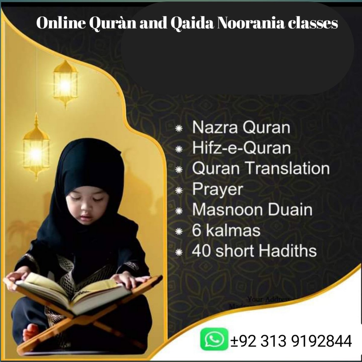 SaifUll30485028's tweet image. Whatsapp +923139192844
 #QuranForKids #OnlineLearning #OnlineQuranClasses 
#LearnQuranOnline #FlexibleLearning #AffordableFees #onlinequranmemorization #onlinequranforkids #onlinequranteaching #onlinequranlesson #learnquranwithtajweed #onlinequran #QuranChallenge #onlinequran