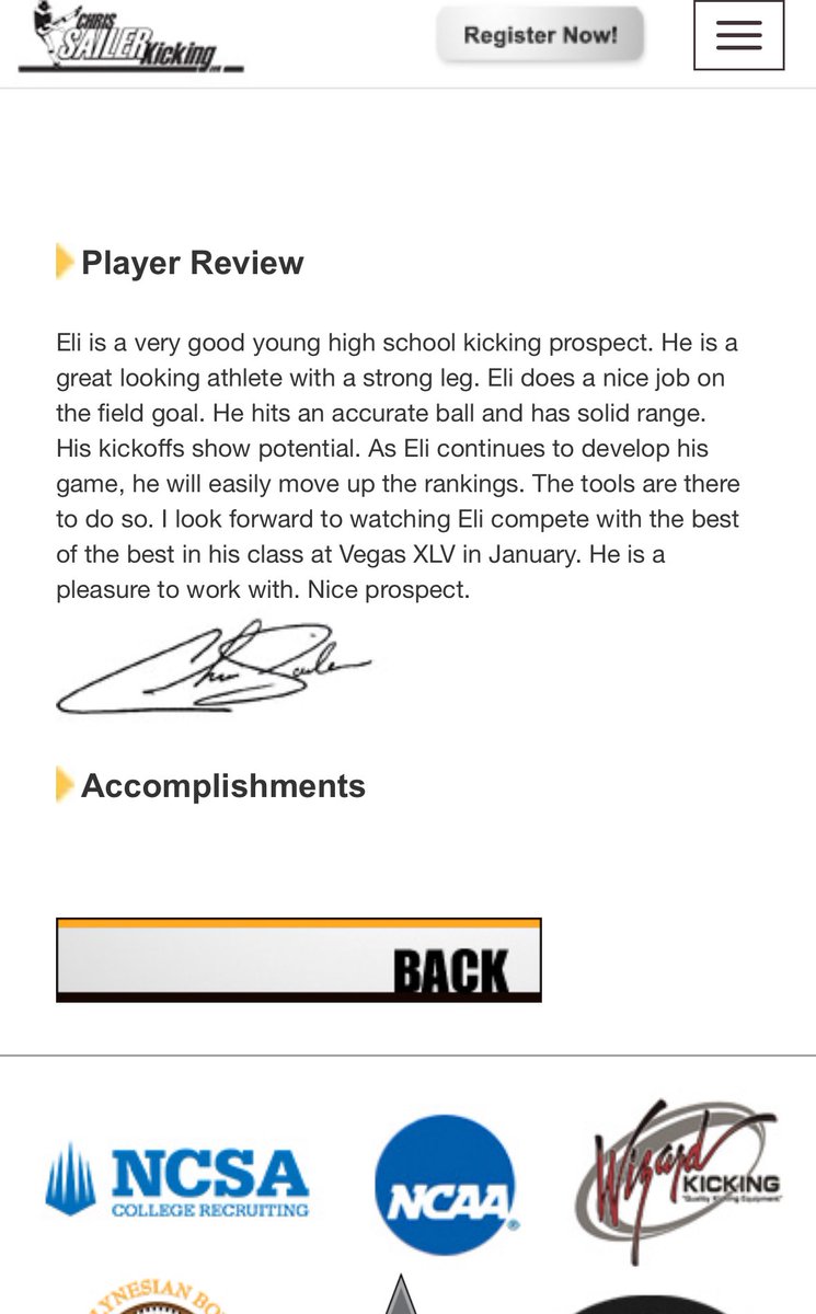 after a great camp with <a href="/Chris_Sailer/">Chris Sailer Kicking</a> i’m happy to say i’m a 3.5⭐️ kicker <a href="/Napalm_Kicking/">Napalm Kicking</a> <a href="/KohlsKicking/">Kohl's Kicking Camps</a>  <a href="/RayGuyAward/">Ray Guy Award</a> <a href="/CSKRECRUITING/">Chris Sailer Kicking Consulting</a> <a href="/KohlsKicking/">Kohl's Kicking Camps</a> <a href="/KickingWorld/">Kicking World Kicking Camps</a> <a href="/ncsa/">NCSA College Recruiting</a> <a href="/GoMVB/">GoMVB Get Seen. Get Serious. Get to the Next Level</a> <a href="/CSAPrepStar/">PREPSTAR</a> <a href="/JamesWilhoit25/">James Wilhoit</a> <a href="/FAU_Recruiting/">FAU Football Recruiting</a> <a href="/gobigrecruiting/">Go Big Recruiting</a> <a href="/TNAction247/">Action 247</a> <a href="/LL7NV/">College Recruiter</a> #classof27