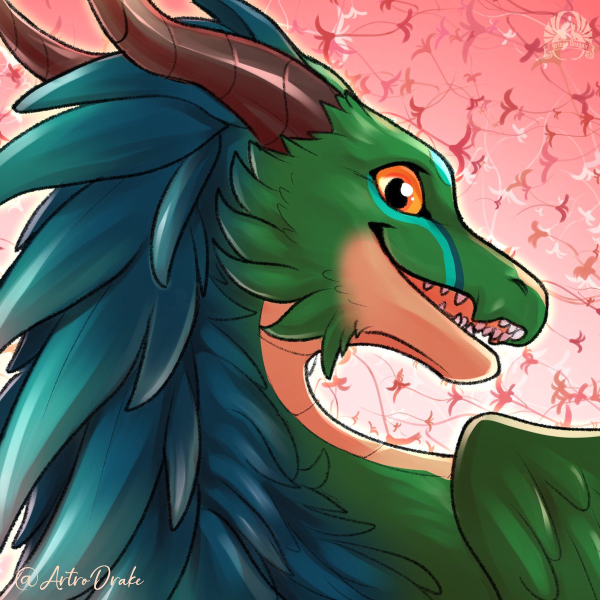 Look at this precious desing  💚💚
sketch Icon commision for a cutie Wyrm <a href="/wind_wyrmz/">Wind-Wyrm</a>