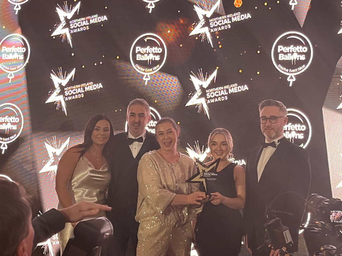 Congratulations to our Wonderful social media team for great recognition of their creativity at the NI social Media awards. 🎉🎉🎊🎊