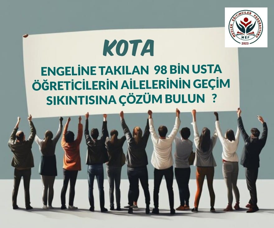Sayın Cumhurbaşkanım Ustaöğreticiler ülkemizin ara elemanı ihtiyacının karşılanmasında görev yapan eğitimcilerdir. Usta öğreticilerin yokluğu gelecek yıllarda ülkemizi çıkmaza sürükleyecektir
<a href="/RTErdogan/">Recep Tayyip Erdoğan</a> 
<a href="/dbdevletbahceli/">Devlet Bahçeli</a>
<a href="/Yusuf__Tekin/">Yusuf Tekin</a> 
<a href="/TBMMresmi/">TBMM</a> 
#MebUstasızOlmaz 🥺