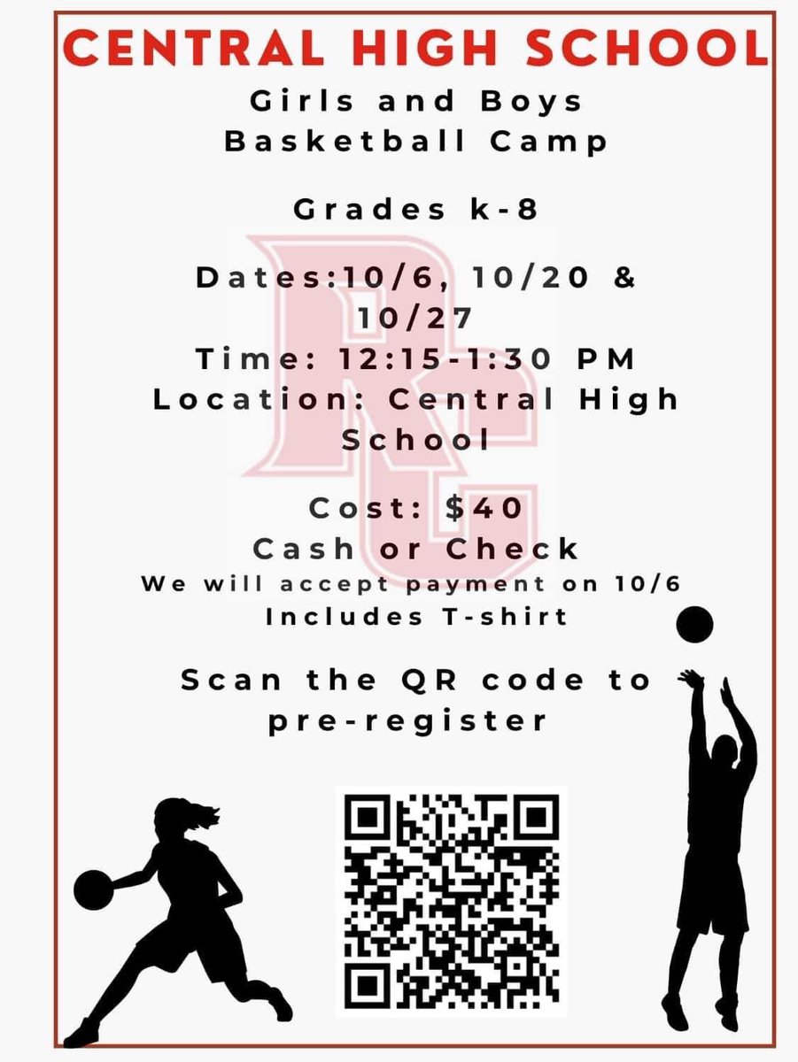 Fall K-8 camp for Boys and Girls starts tomorrow. Scan the QR code to get registered.