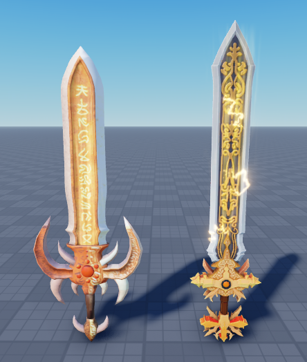 Superdexus's tweet photo. Learning 3D modeling/texturing
Week 1 vs Week 3 sword
#robloxdev https://t.co/DIWZp5dx4c