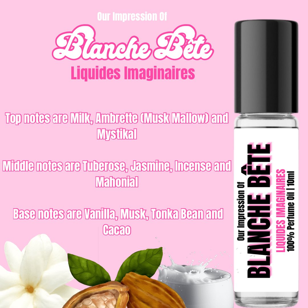 ShopButterBody's tweet image. Blanche Bete inspired perfume oil. Unique and intoxicating scent creamy, lactonic elements 🍦🥛 #perfumeoils #bodyoils #perfume #fragrance #perfumerecommendations #smallbusiness #perfume #scentsoftheday #fragranceaddict #perfumetok