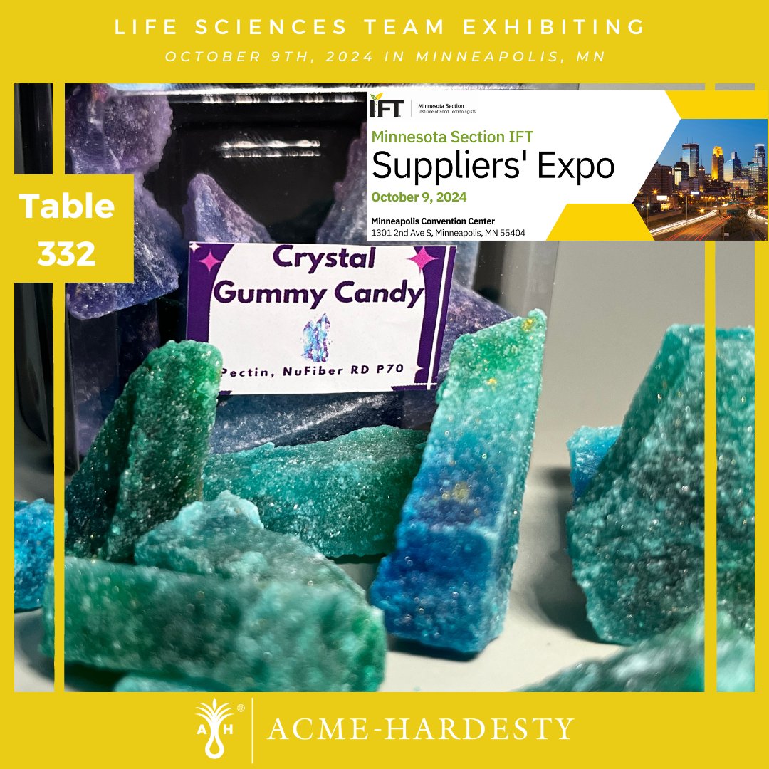 😍 Table #: 332
👋 Who: #acmehardestylifesciences
🎉 What: #MNIFT Suppliers' Expo, <a href="/IFT/">Institute of Food Technologists (IFT)</a> 
📅 When: October 9th, 2024
📍 Where: Minneapolis, MN

#ift #minnesota #foodandbeverage #innovation #lifesciences #trustedpartner #sustainableingredients #superiorsolutions