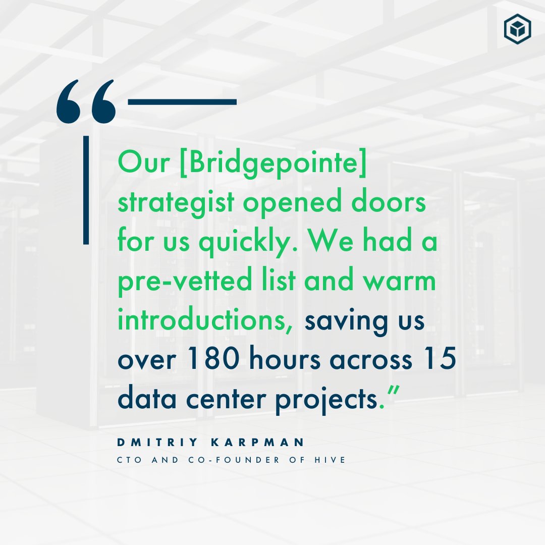 TimAllen_cloud's tweet image. By trusting Bridgepointe on 15 data center expansion projects, Hive has been able to save 180 hours and thousands of dollars.

Here’s how Bridgepointe can help you do the same – bit.ly/3zND4Pr

#DataCenterExpertise #DataCenterConsulting  #CloudComputing