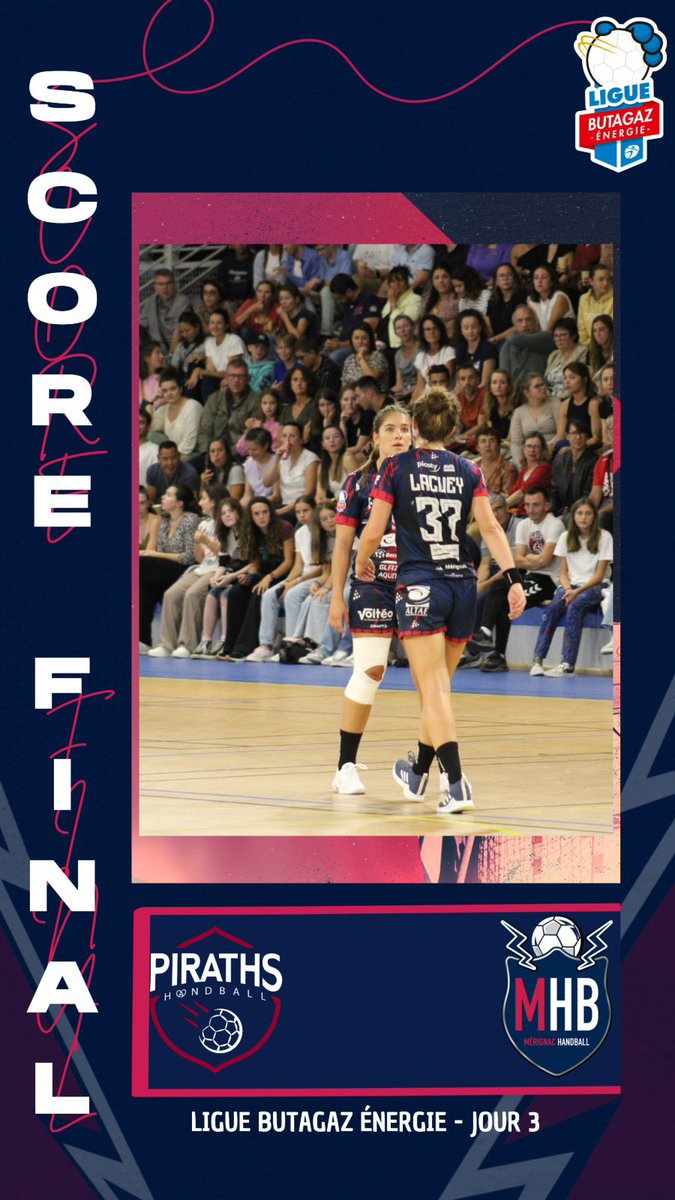💥FIN DU MATCH💥
Les Piraths ont pris l'avantage avec un score final de 41-29.

Malgré la déception, nos joueuses n'ont jamais abandonné et reviendront plus fortes ! 💙💗

🎟️Prochain match à domicile : 1 novembre, Venez nombreux les encourager !

Merci à tous pour votre soutien !
