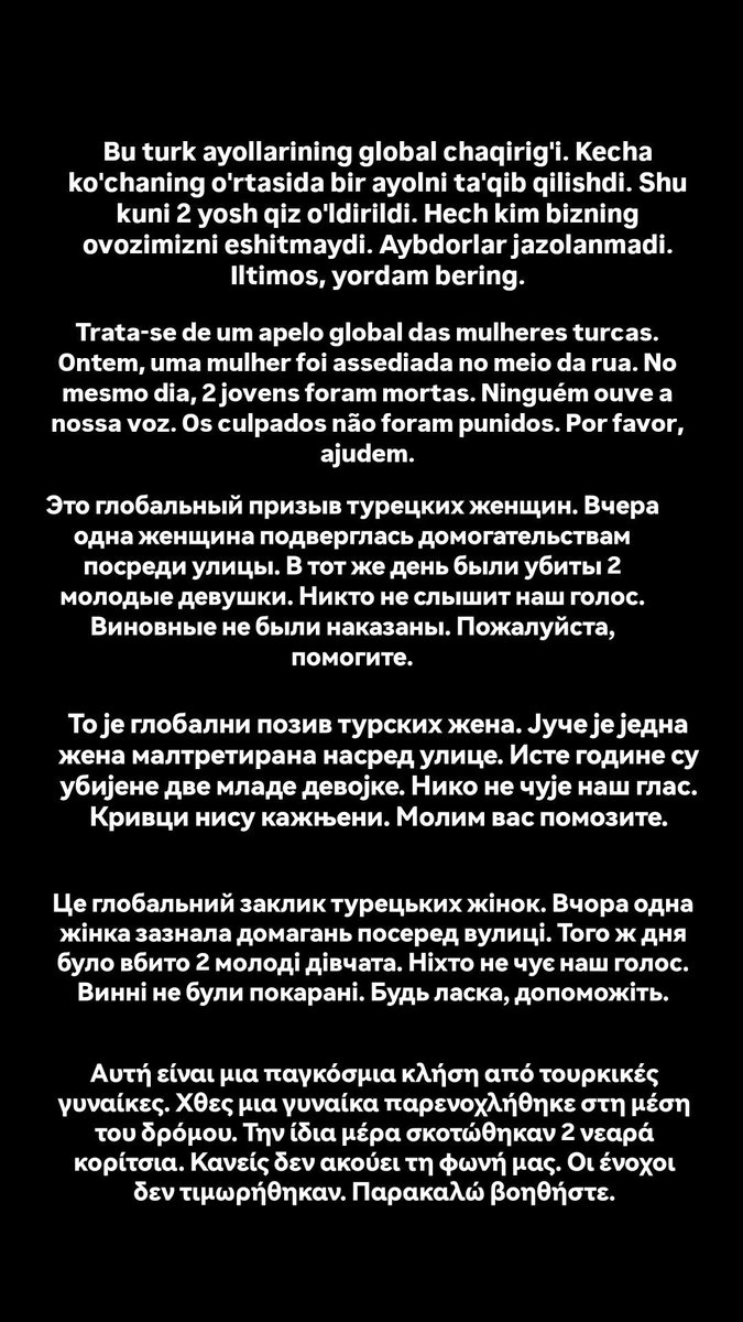As Turkish women, we're tired of living with this kind of fear every day. We want to live humanly and laws that protect us. Please hear our voice #TurkishWomenNeedHelp