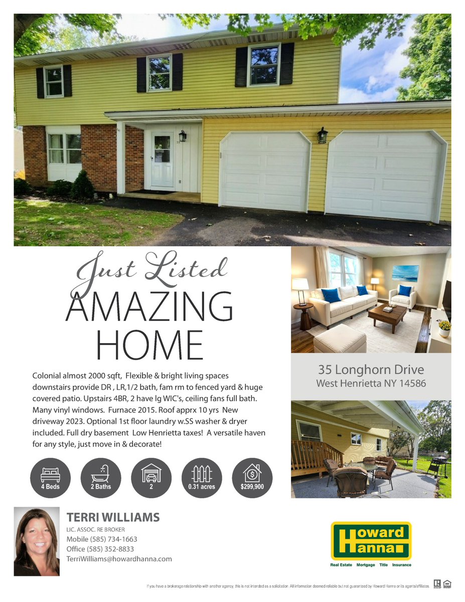 TerriWilliamsRE's tweet photo. West Henrietta Home for Sale! https://t.co/pn4jfxYoaZ