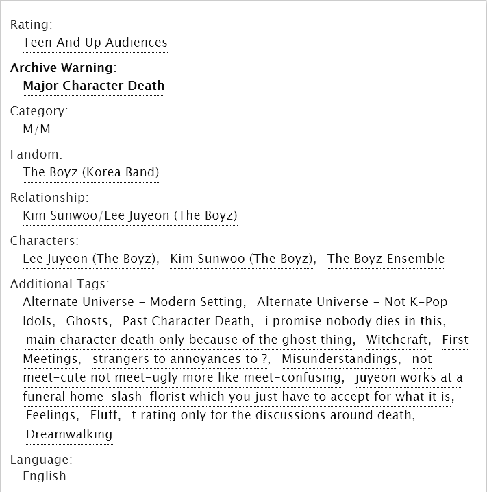 the moment when our fatal eyes met
• jusun
• t-rated 
• mcd tagged for a ghost main character
• wc: 5.1k
• written for <a href="/tbzrarepairs/">TBZ Rarepairs</a>  
• witch!jy is the only one who can see ghost!sw, strangers to annoyances to... ? ♡
archiveofourown.org/works/59037361