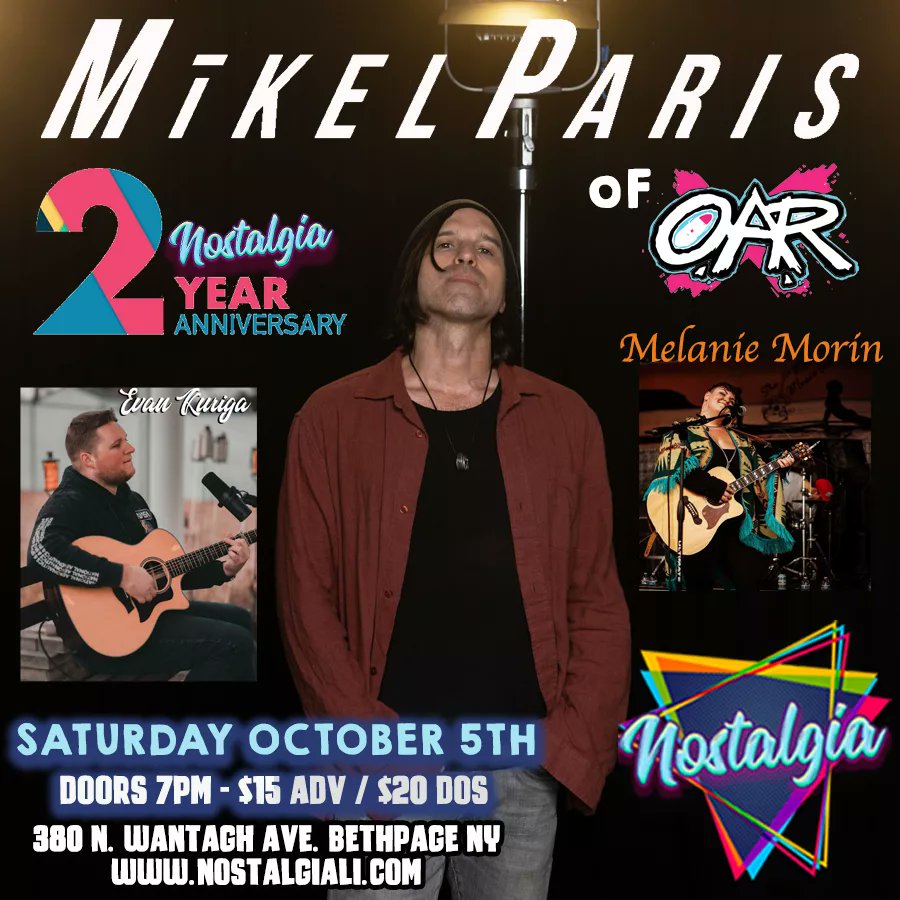 MikelParis's tweet image. New York ..... Come say hey.  bit.ly/4du1v2l Tonight, 7pm.  @nostalgiali in Bethpage, NY.
#MikelParis #Snidbits #ofarevolution #livemusic #music #drink #stories  #MuDriS @ofarevolution 
Snidbits: bit.ly/3TJrDzW
Every Time You Go Away: bit.ly/3ZkVdyv