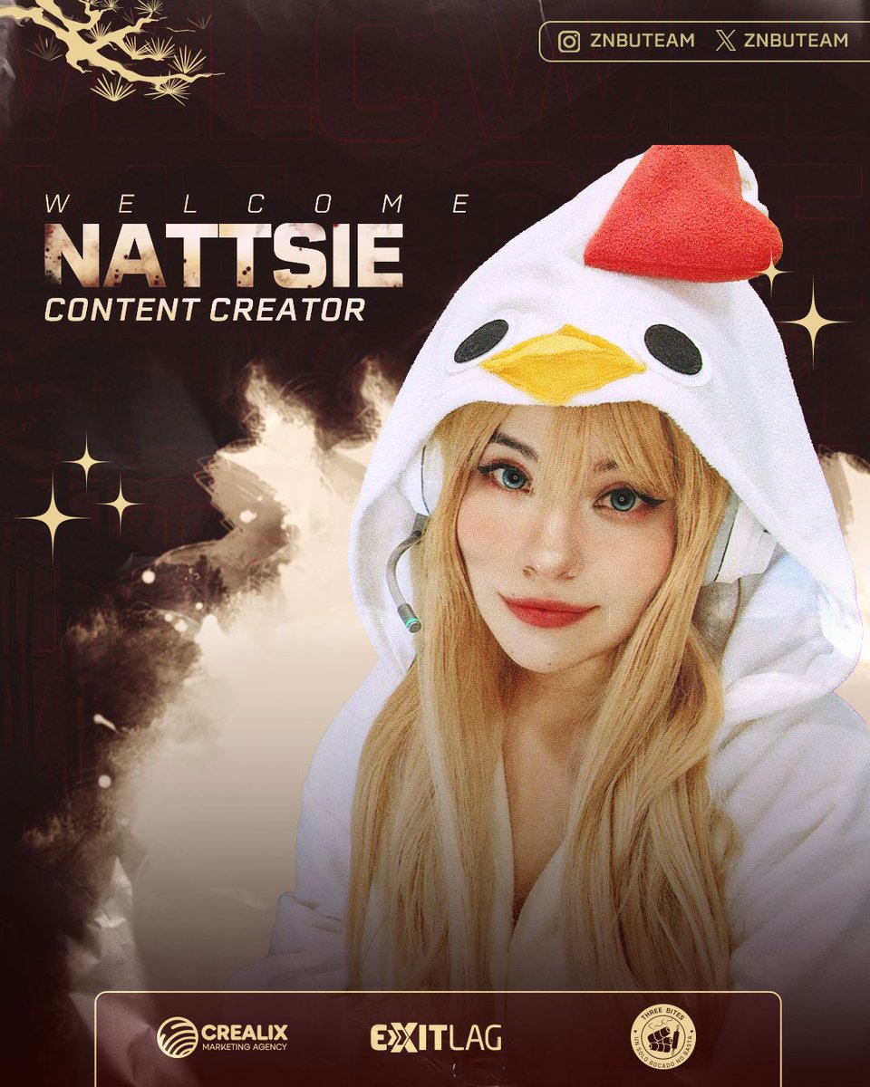 🚨 BIENVENIDA Nattsie

Le damos una calurosa bienvenida en la Zanbuneta a la BRILLANTE Nattsie como Creadora de Contenido 📷 

¡Apóyala en todas sus redes sociales!

Twitch: twitch.tv/nattsie
Instagram: instagram.com/nattsie1/ 

#GOZNBU #LFGZNBU