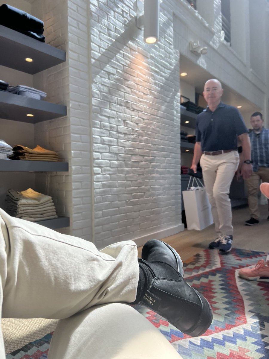 hodgetwins's tweet image. The leader of homeland security is shopping for expensive clothes while Americans are dying in the mountains of North Carolina