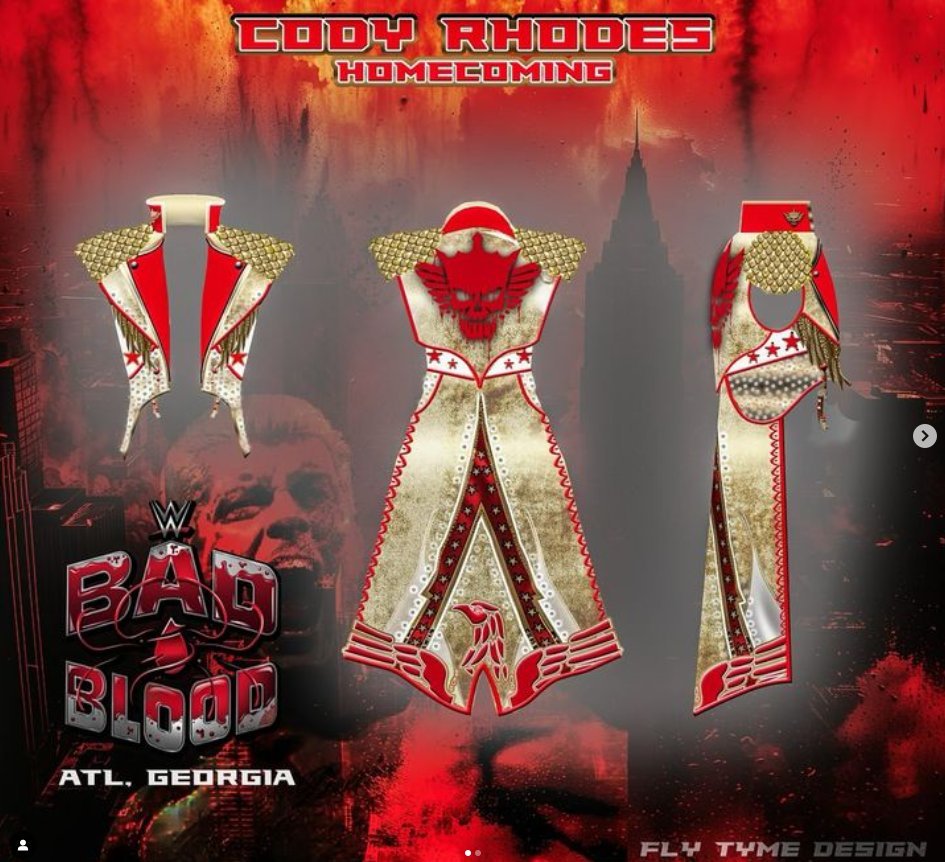 JDHoop702's tweet image. What a wild ride! Getting to design gear for @CodyRhodes & @WWERomanReigns is a dream come true! Thank you Cody & Roman! #WWEBadBlood