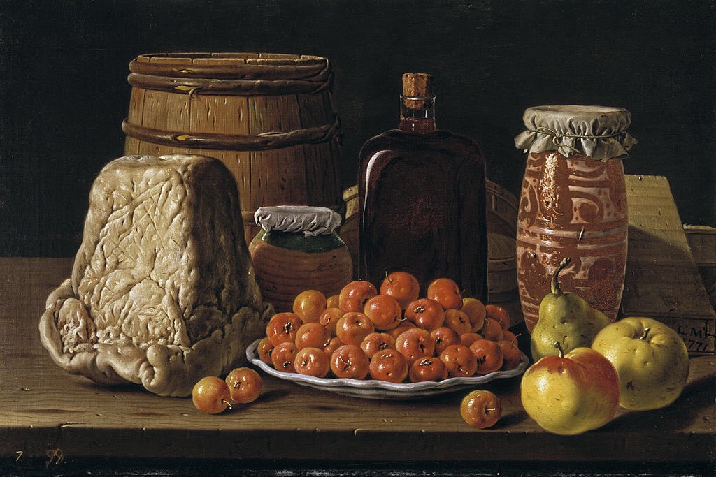 PP_Rubens's tweet photo. Fruits &amp; rather dire-looking cheese: luncheon delights in 1771 from Luis Melendez, whose day was today. https://t.co/w8UIxexMlE