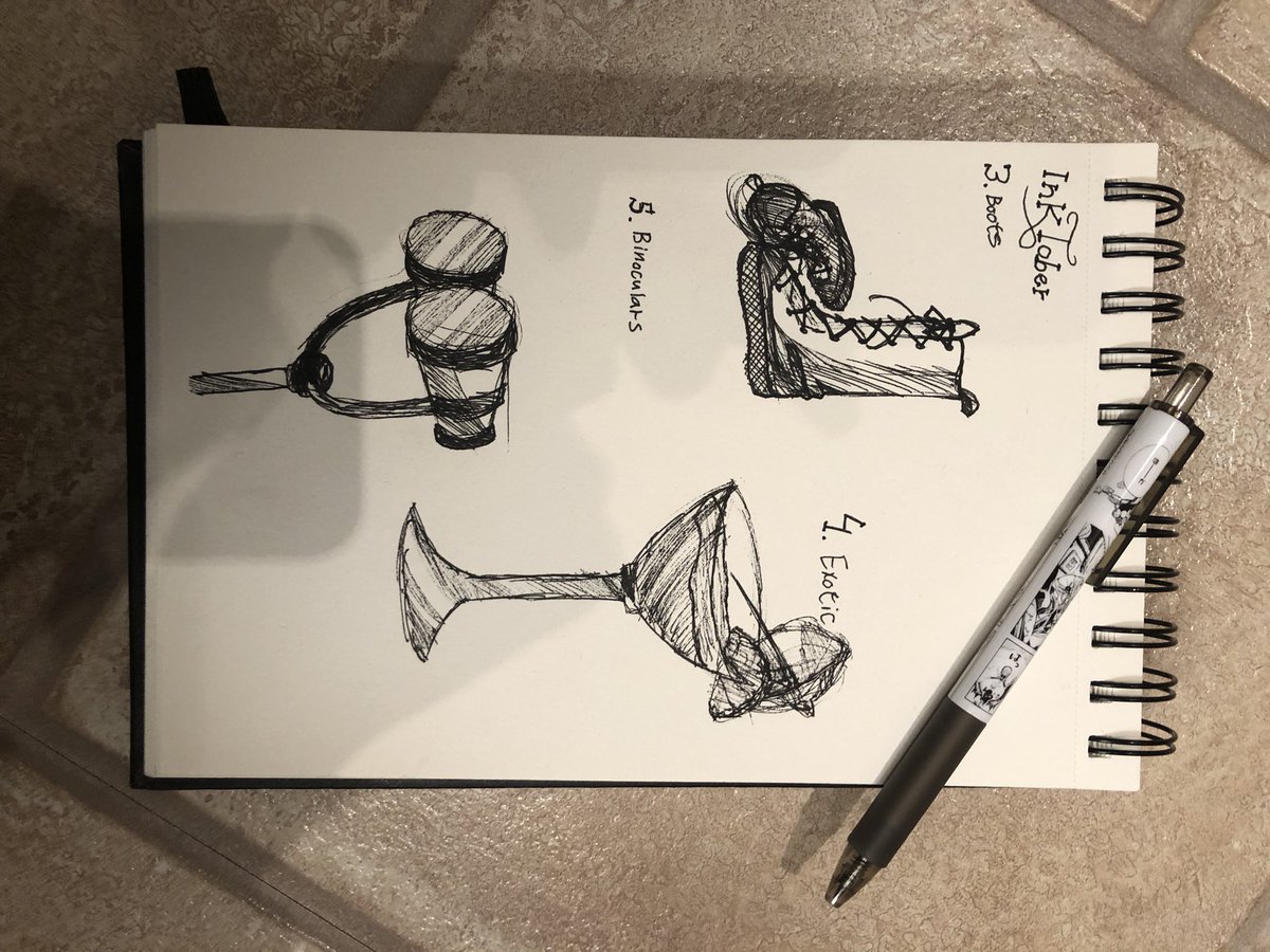AxoNorVT's tweet photo. INKTOBER day 5. Sorry about the sideways picture, for some reason my camera kept flipping it 😒 #binoculars #inktober2024 #ink #art #originalart #traditionalart https://t.co/Qwc92mFvNr