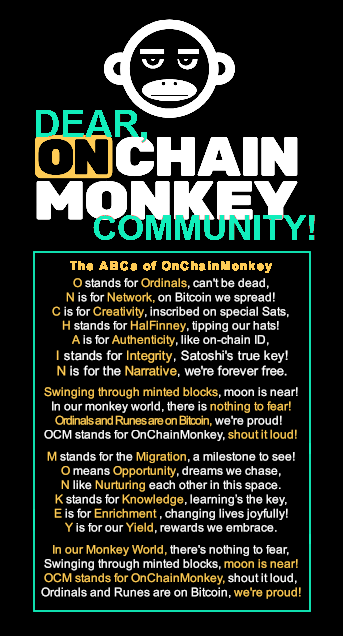to show my 🧡 for <a href="/OnChainMonkey/">OnChainMonkey®</a> , I created this playful children’s song. While working on it, a tune reminiscent of the classic "Alphabet Song" or "If You're Happy and You Know It" came to mind. 🎶🐵

x.com/OnChainMonkey/…