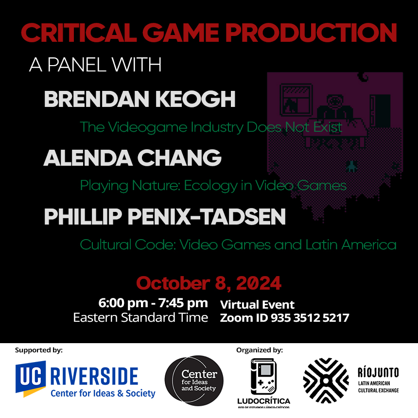 Friends, I am excited to participate in this roundtable. I'll talk about the history of #Latinx #GameDevs and the value of diversity in game development. I will be in the incredible and humbling company of <a href="/gamegrower/">Alenda Chang</a> and @BRKeogh. Thanks to @Nico_Valdivia for organizing!