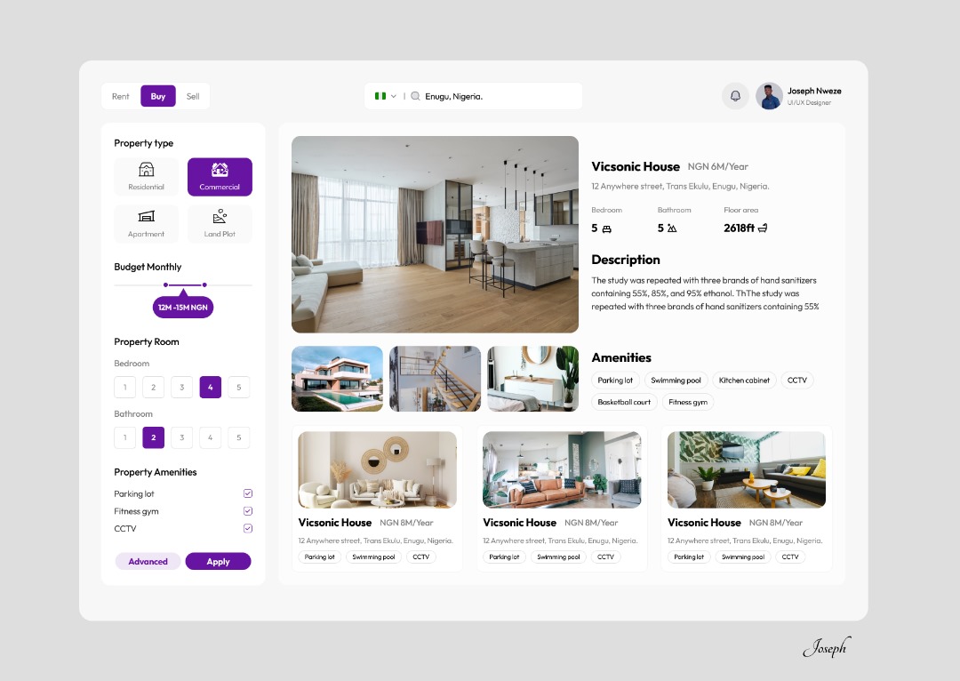 DesignWithJoe's tweet image. A real estate dashboard (Airbnb)... Inspired by @BlackTechie420 
#figma
#uiuxdesign 
#uiux #ux #ui 
#realestateinvesting 
#opentowork
#jobhunting