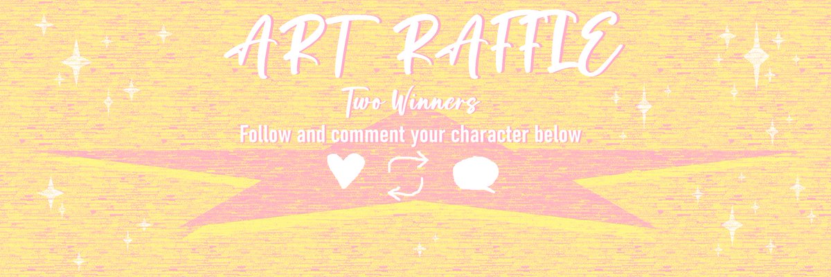 ART RAFFLE!
There will be 2 winners 
The winners will be decided on Oct. 7th

Make sure you comment the character you want me to draw below and follow, ect ect. You know the drill.